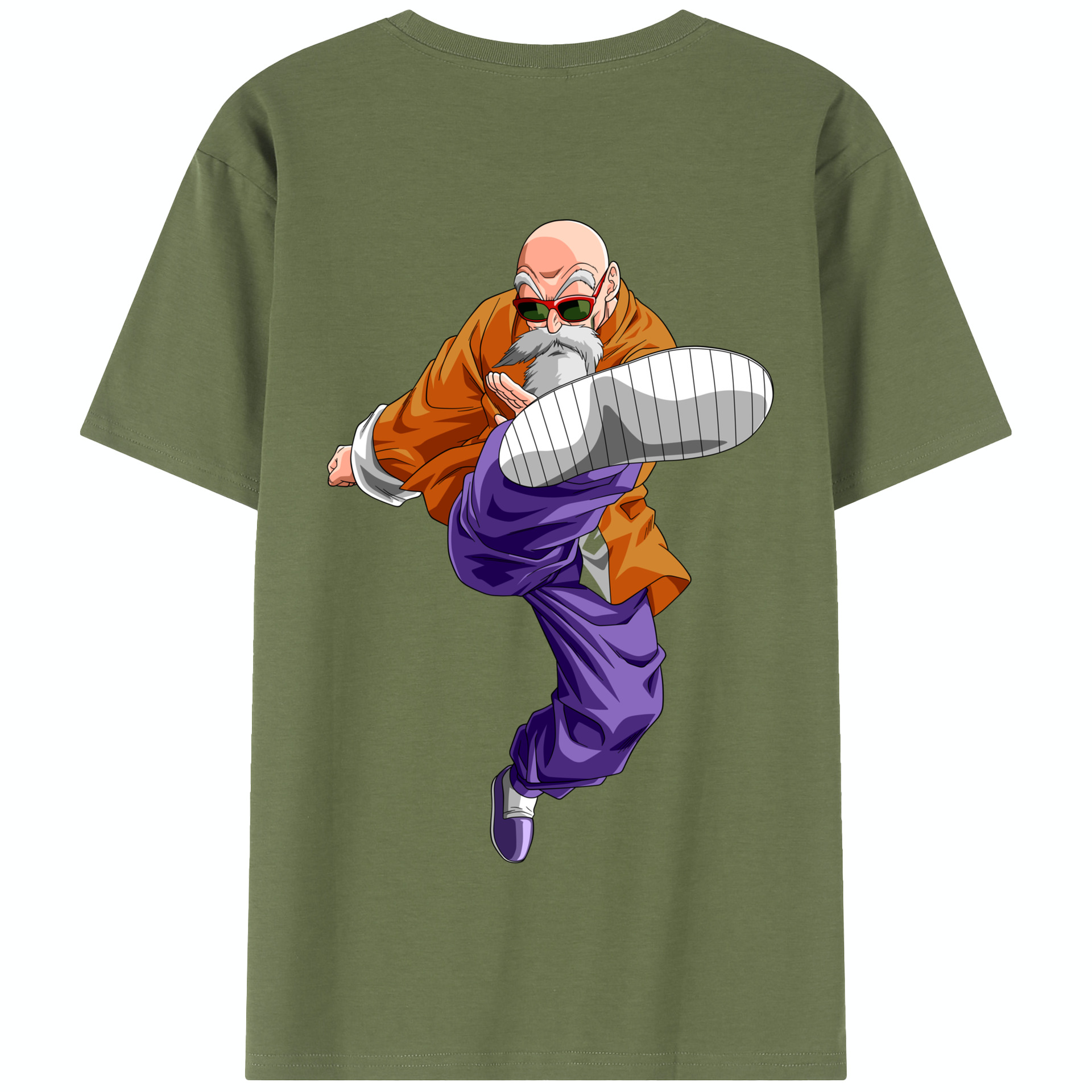 （画像用） ドラゴンボール 亀仙人（かめせんにん） DRAGON BALL Master Roshi Kame Sennin 綿100％半袖Tシャツ（背面プリント）